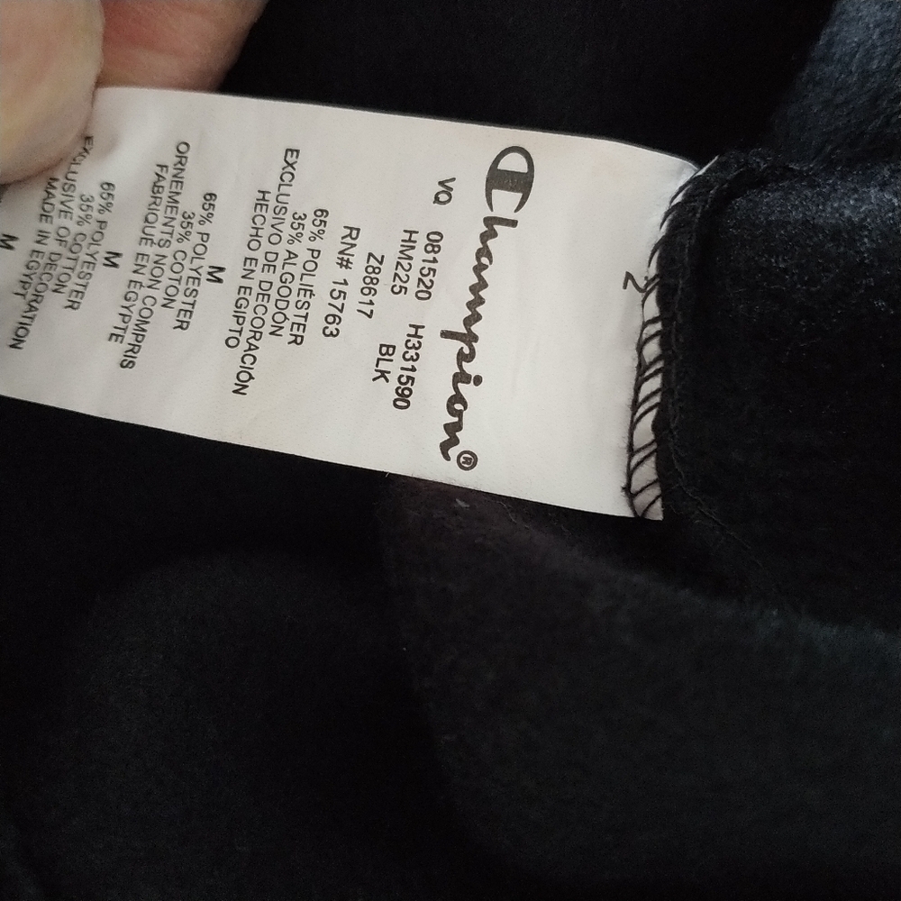 Men's Champion Black Hoodie M - Picture 8 of 11
